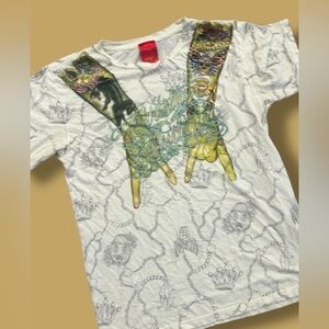 Vintage Y2K Christian Audigier Kids T-Shirt tattoo Ed Hardy